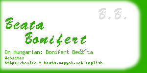 beata bonifert business card